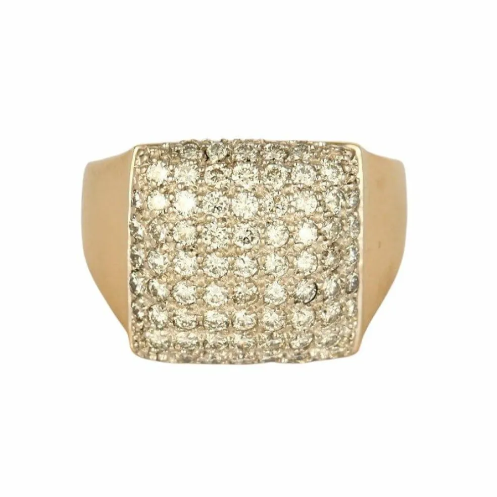 Bague en or jaune et diamants ronds taille brillant