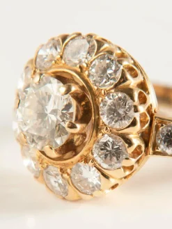 Bague en or jaune et diamants
