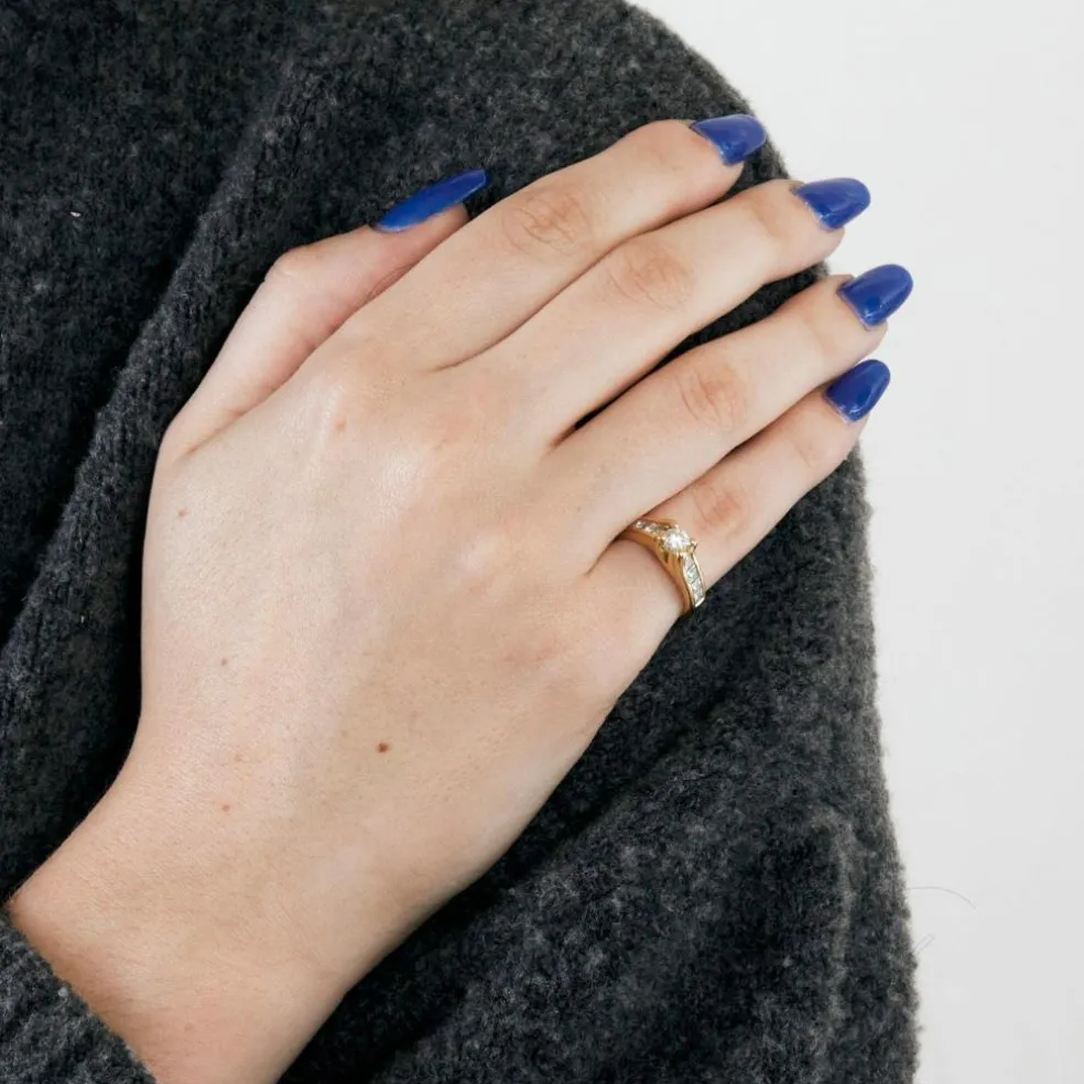 Bague en or jaune et diamants