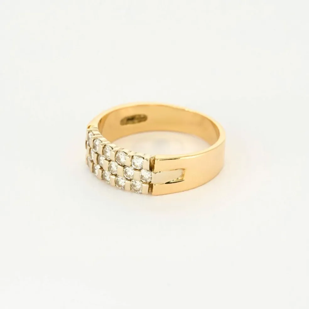 Bague en or jaune et diamants