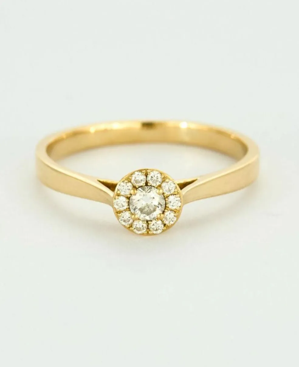 Bague en or jaune et diamants