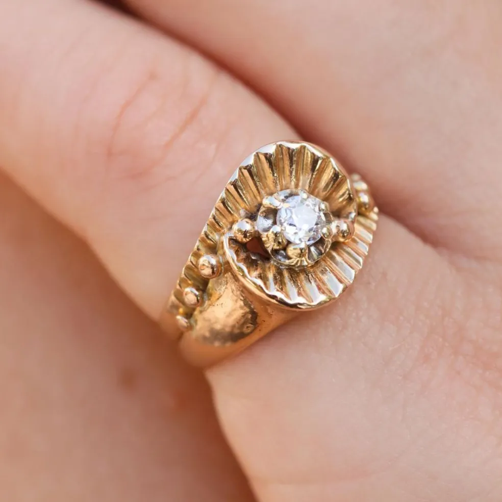 Bague en or jaune et diamant
