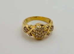 Bague en or jaune et diamants