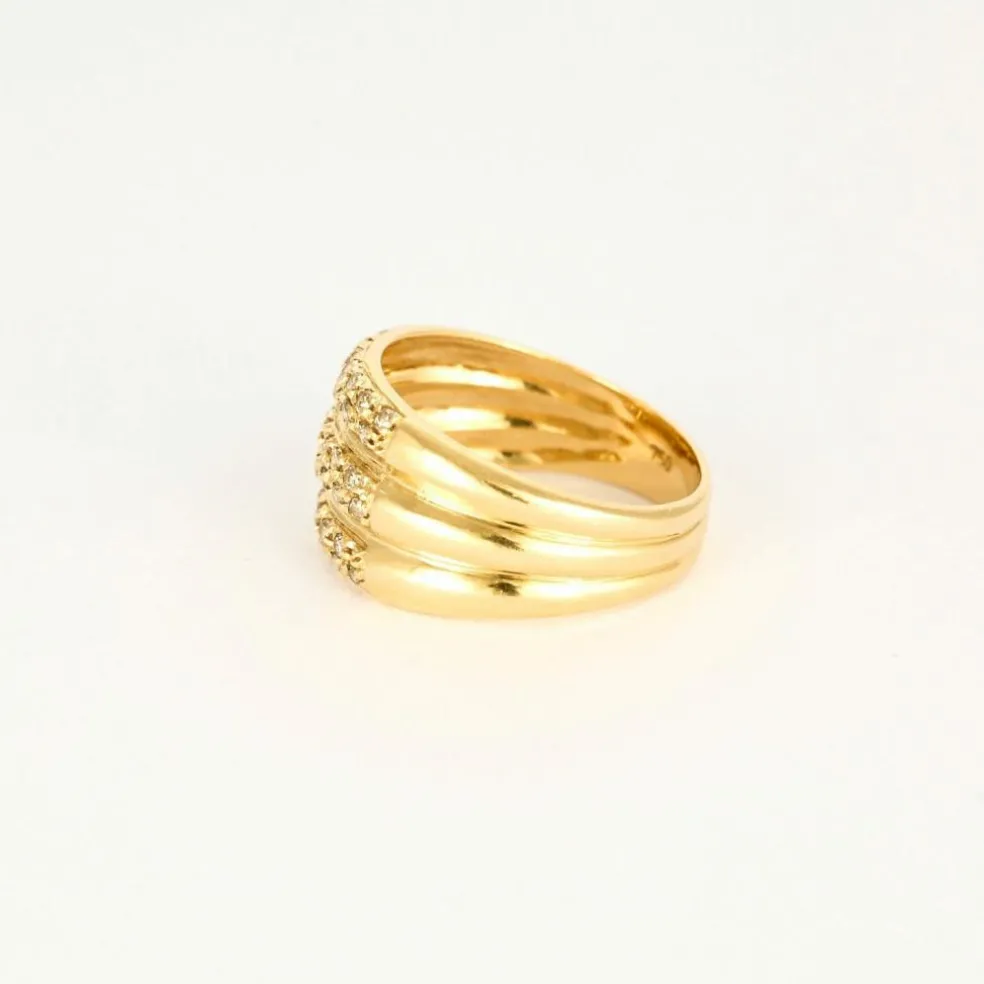 Bague en or jaune et diamants