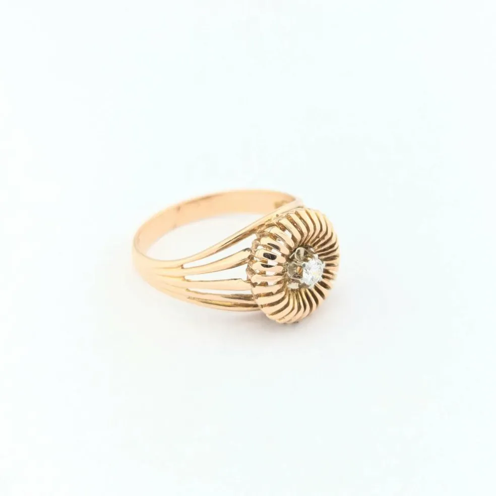 Bague en or jaune et diamant
