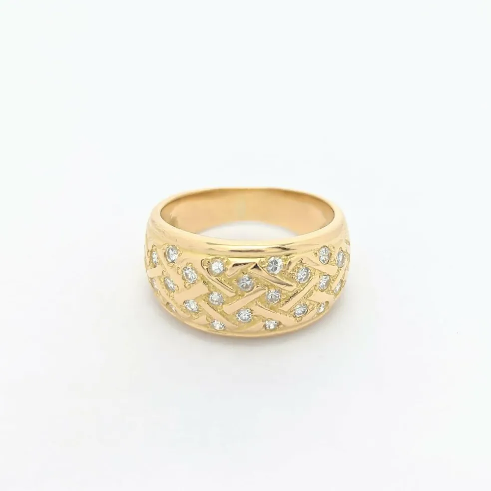 Bague en or jaune et diamants