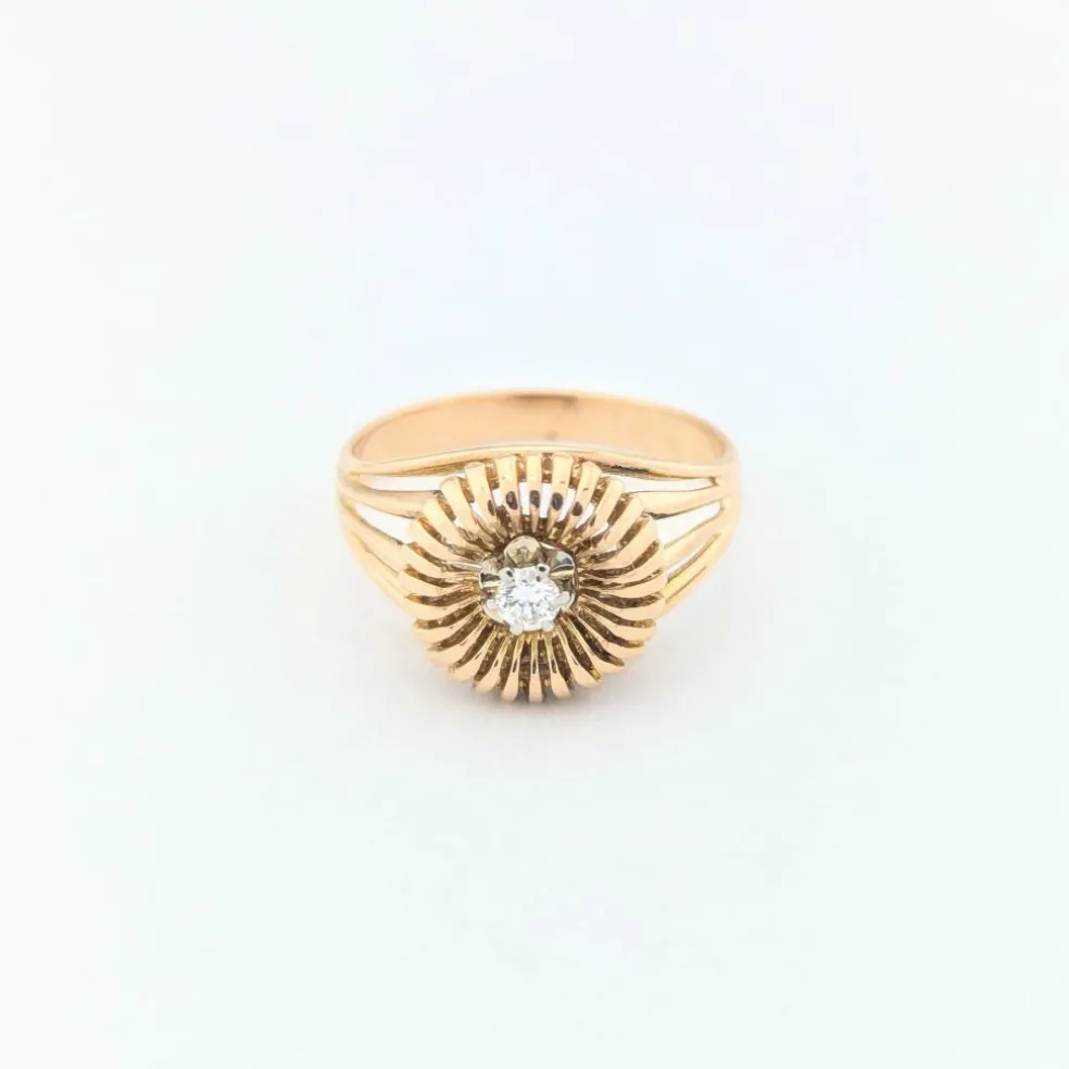 Bague en or jaune et diamant