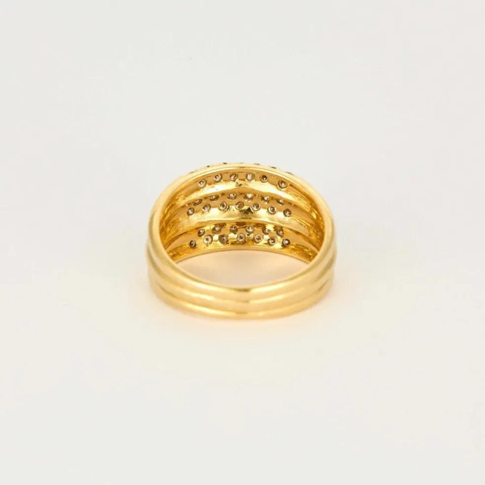 Bague en or jaune et diamants