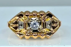 Bague en or jaune et diamants