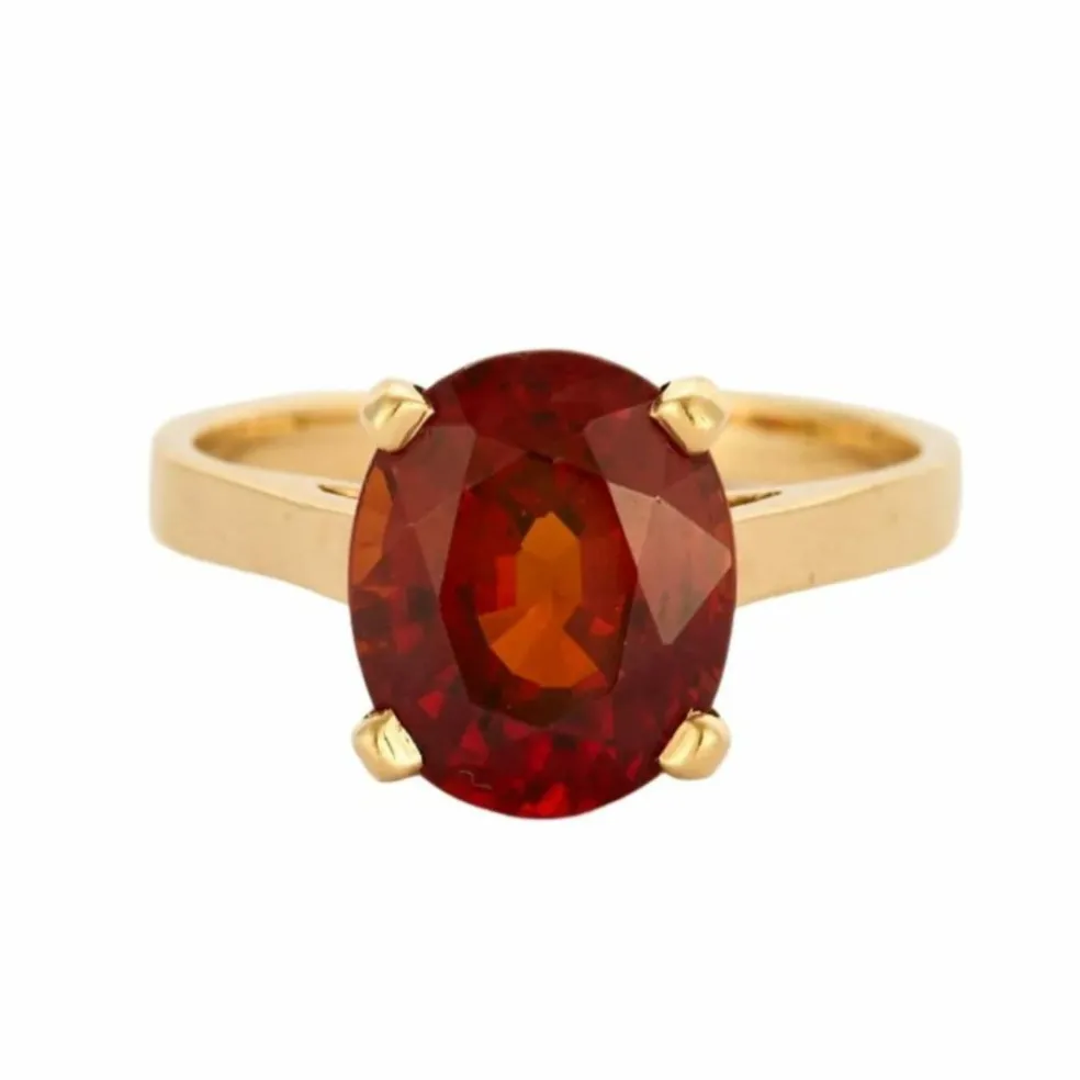 Bague en or jaune et grenat spessartite