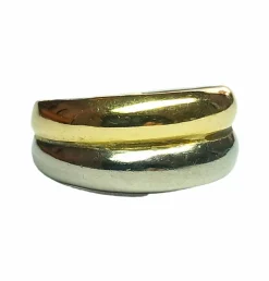 Bague en or jaune et gris