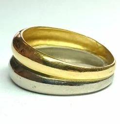 Bague en or jaune et gris