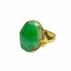Bague en or jaune et jade vert