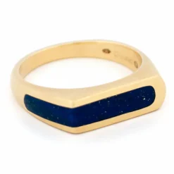 Bague en or jaune et lapis-lazulis