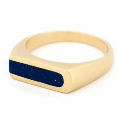 Bague en or jaune et lapis-lazulis