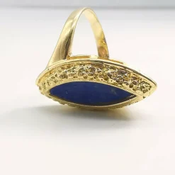 Bague en or jaune et lapis lazuli