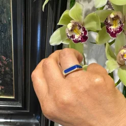 Bague en or jaune et lapis-lazulis