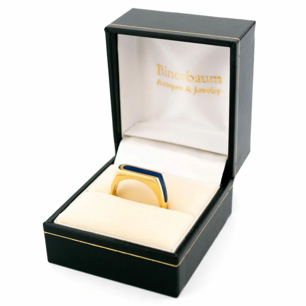 Bague en or jaune et lapis-lazulis
