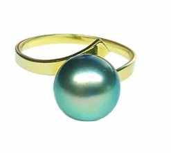 Bague en or jaune et perle de Tahiti