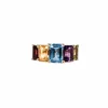 Bague en or jaune et pierres fines