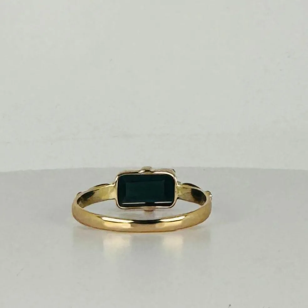 Bague en or jaune et rose avec tourmaline naturelle