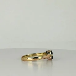 Bague en or jaune et rose avec tourmaline naturelle