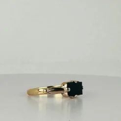 Bague en or jaune et rose avec tourmaline naturelle