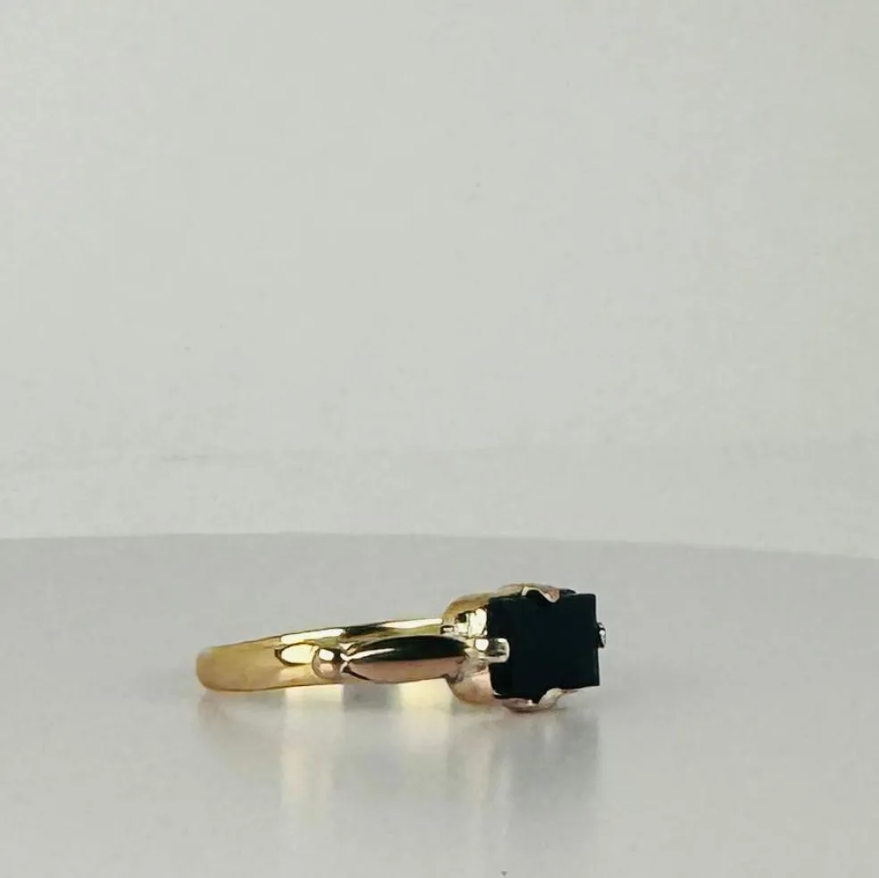 Bague en or jaune et rose avec tourmaline naturelle