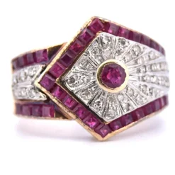Bague en or jaune et rubis des années 1940