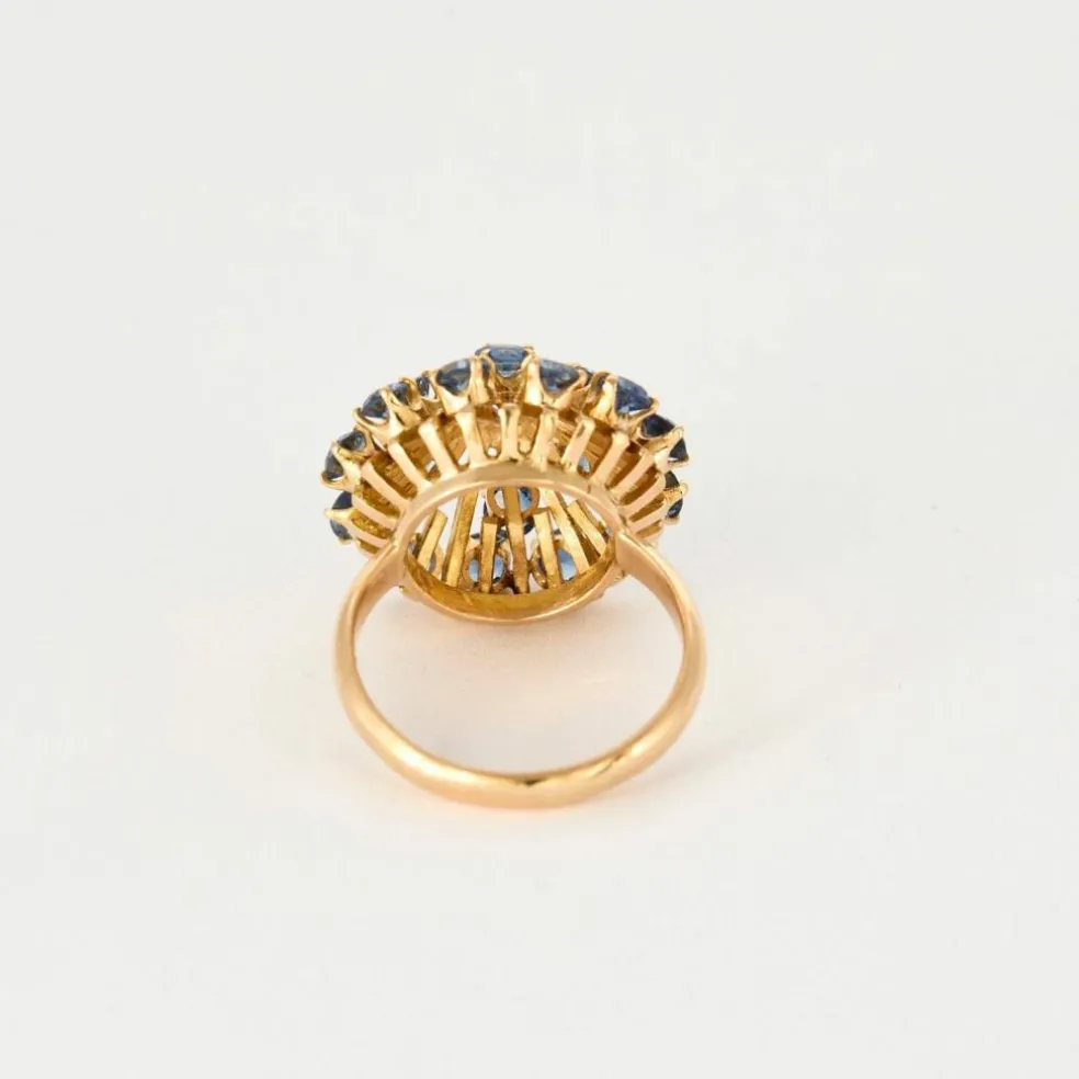 Bague en or jaune et saphirs