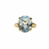 Bague en or jaune et topaze naturelle