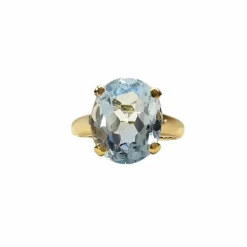 Bague en or jaune et topaze naturelle