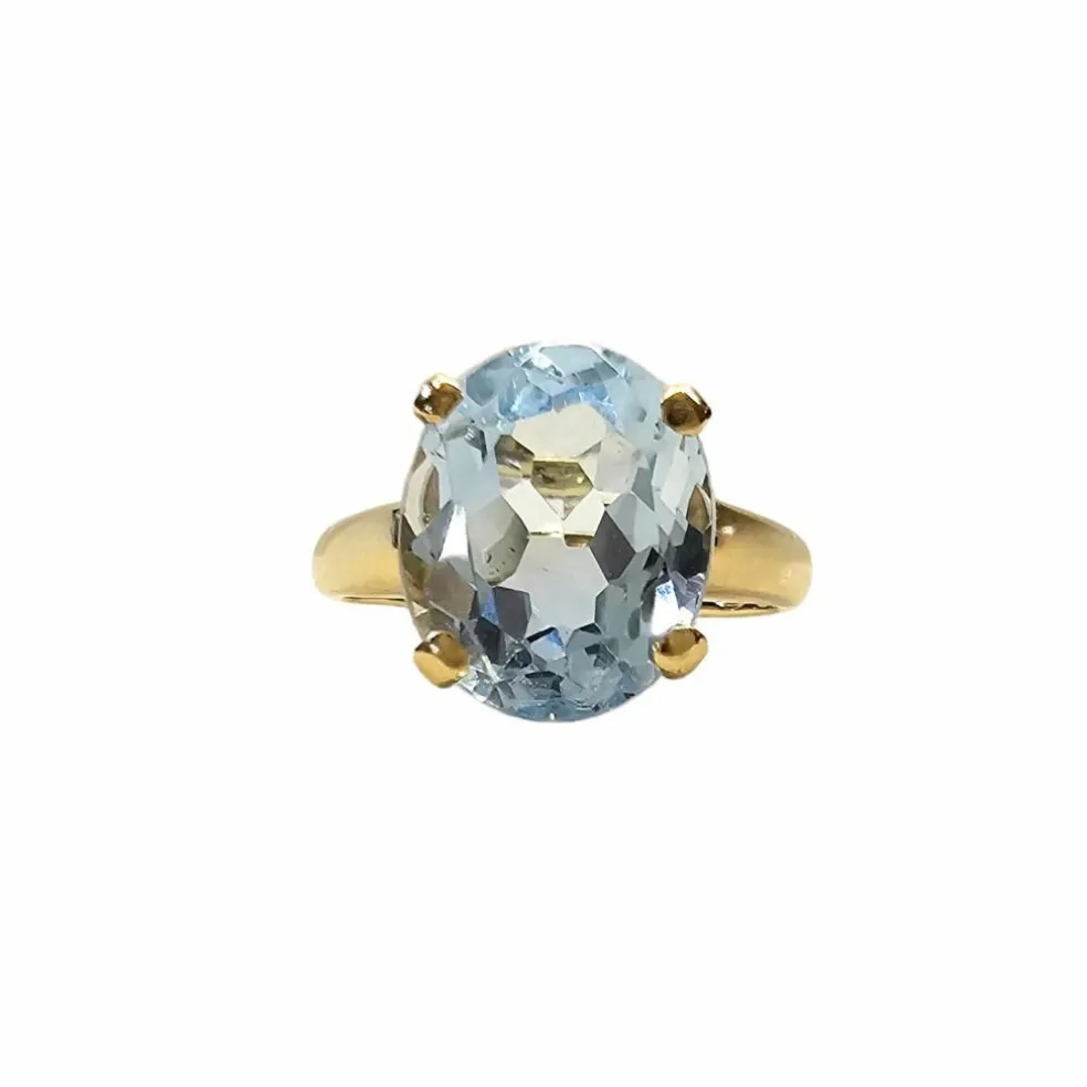Bague en or jaune et topaze naturelle
