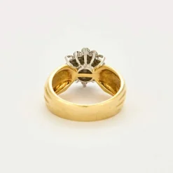 Bague en or jaune, or gris et diamants