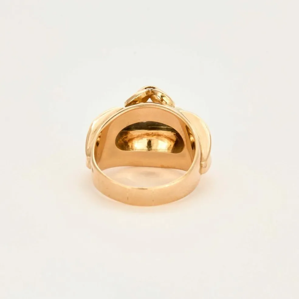 Bague en or jaune, or gris et diamants