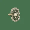Bague en or jaune, perle et diamant vers 1890