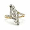Bague en Or jaune, Platine & Diamants