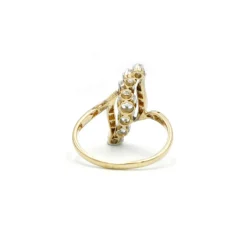 Bague en Or jaune, Platine & Diamants