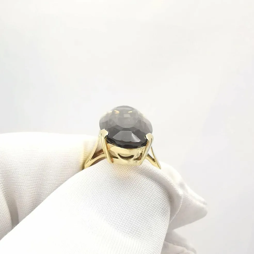 bague en or jaune Quartz