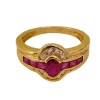 Bague en or jaune, rubis