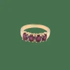 Bague en or jaune rubis et diamants