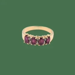 Bague en or jaune rubis et diamants