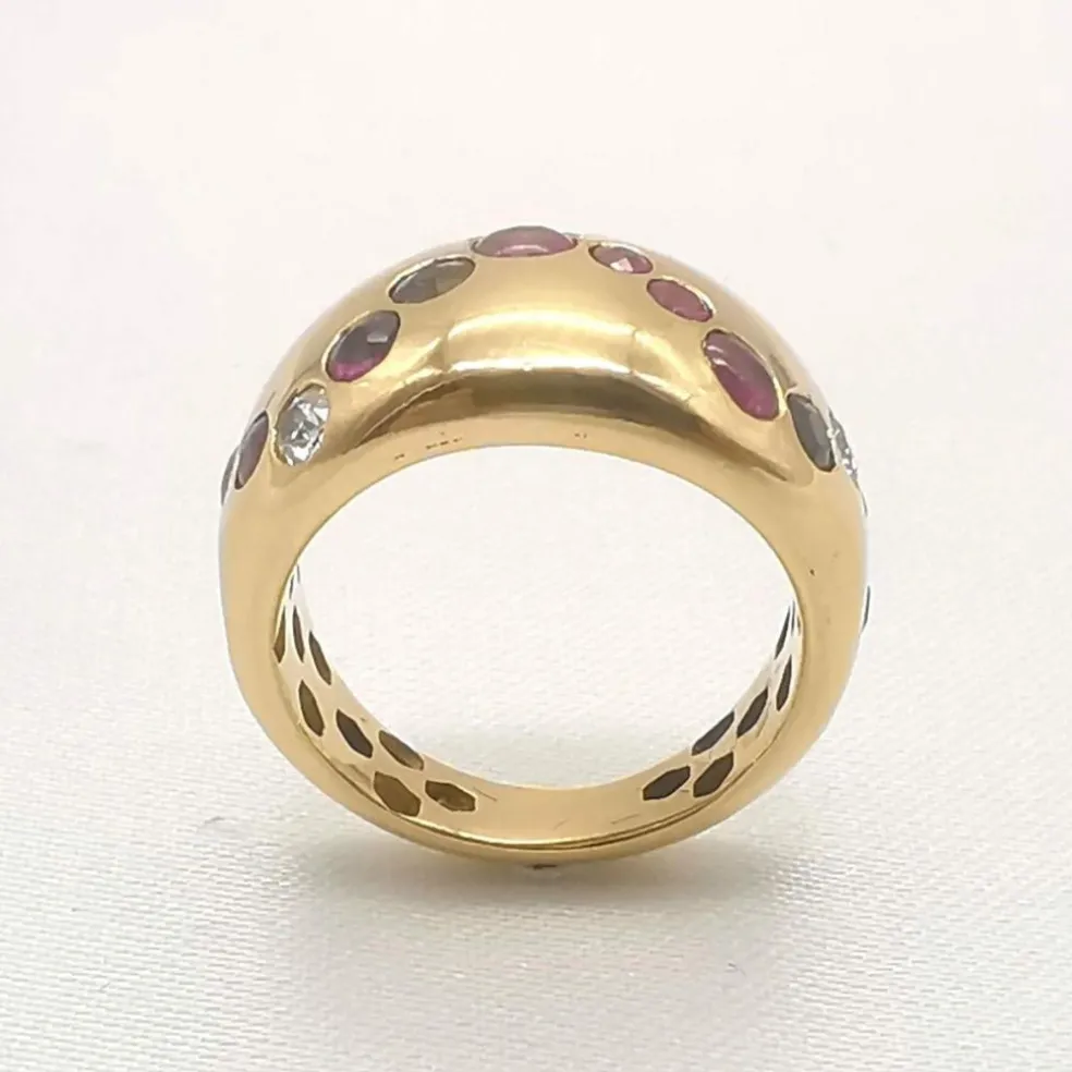 Bague en Or jaune Rubis et Diamants