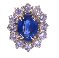 Bague en or jaune, saphir, diamants