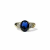 Bague en or jaune, saphir, diamants.