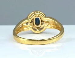 Bague en or jaune saphir et diamants