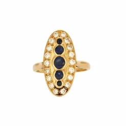 Bague en or jaune saphirs et diamants