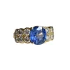 Bague en or jaune sertie d'un saphir de Ceylan non chauffé