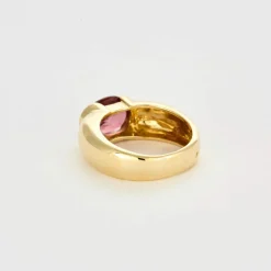 Bague en or jaune tourmaline rose