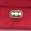 Bague en or, perle et saphir de l'époque victorienne